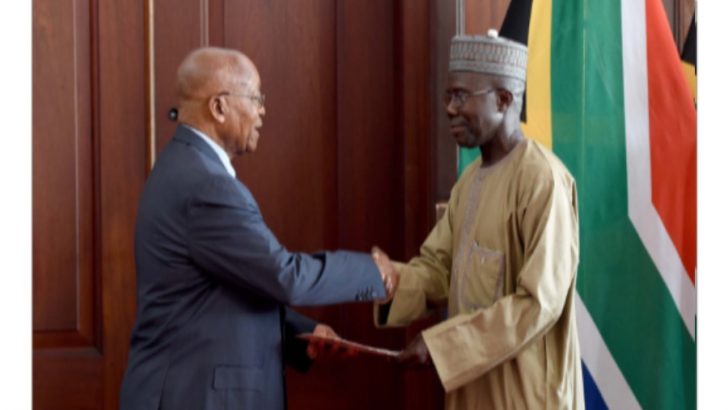 Former Speaker Of The House Presents Letters Of Credence To Jacob Zuma