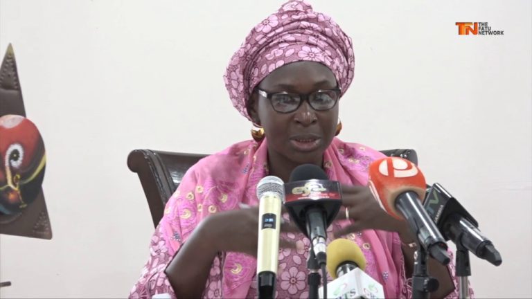 State House: Amie Bojang briefing the press