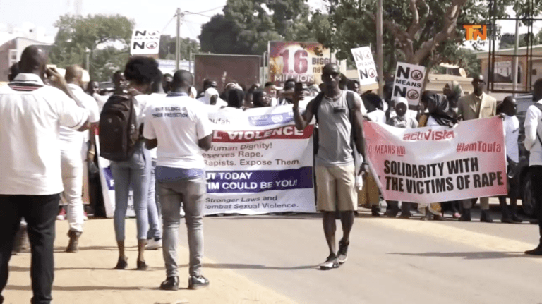 Scores take part in #IAmToufah sexual violence march amid Jammeh and Melville rape allegations