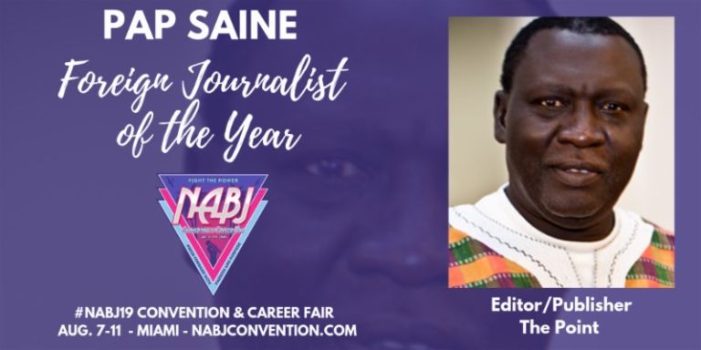 NABJ names Pap Saine as 2019 Percy Qoboza foreign journalist of the year