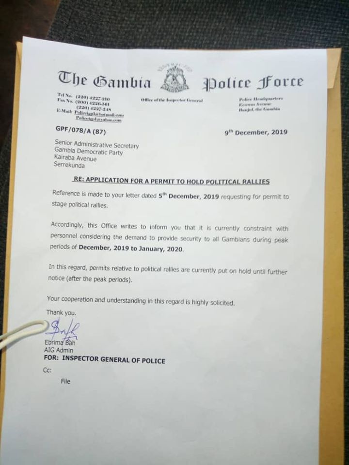 Police tout ‘peak’ December period as reason why GDC couldn’t get permit to hold URR rallies