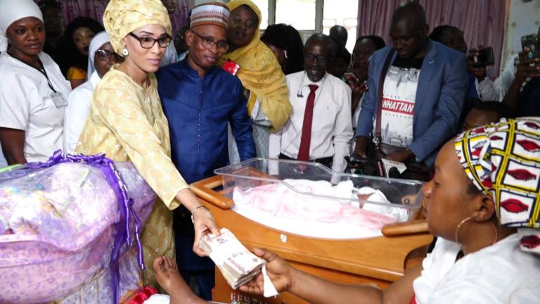 First Lady stays true to tradition as she scours hospitals for first babies of 2020