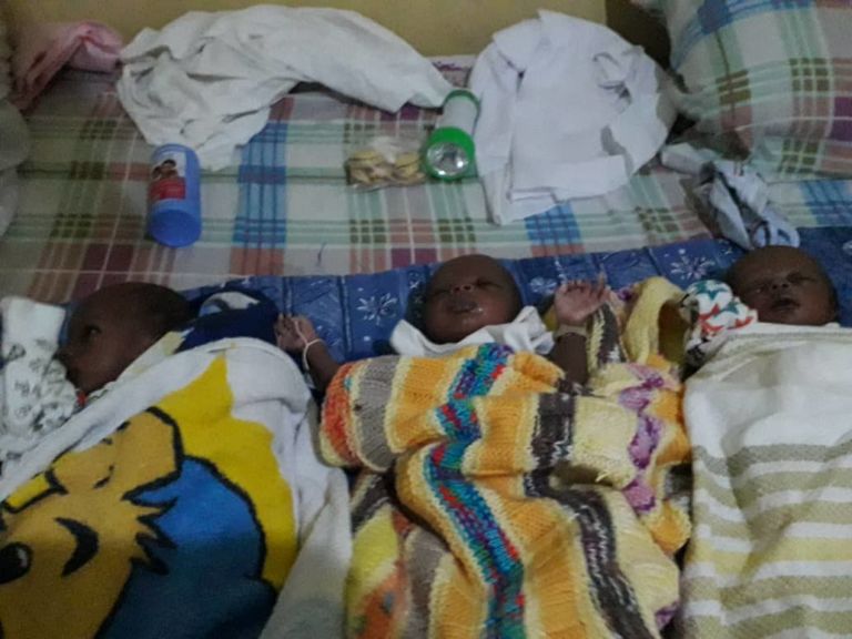Triplets in pain! 3 one-month-old boys struggling for life following death of their mother