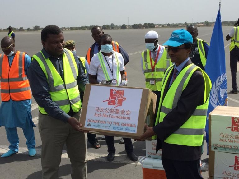 Gambia’s battle against deadly coronavirus records huge boost as Chinese billionaire gives country thousands of test kits and protective gear