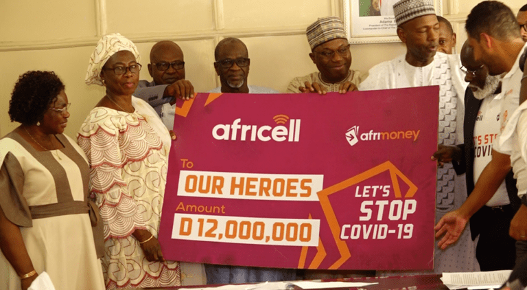 Africell runs away with the day! Company gives staggering TWELVE million dalasis to government