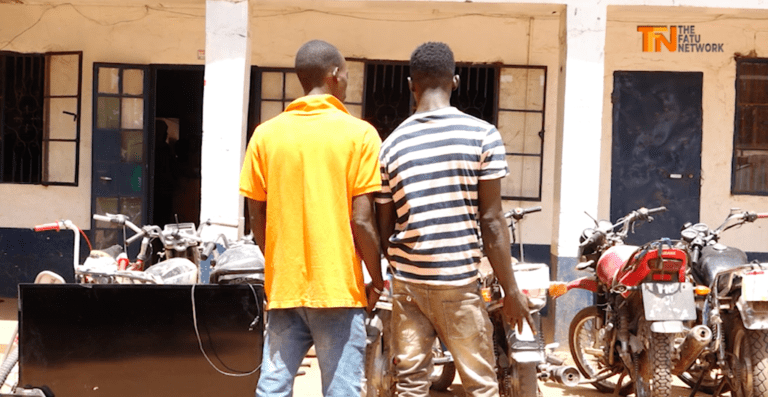 STEALING: Omar Jallow AKA Joe and Lamin Sabally are arrested by police