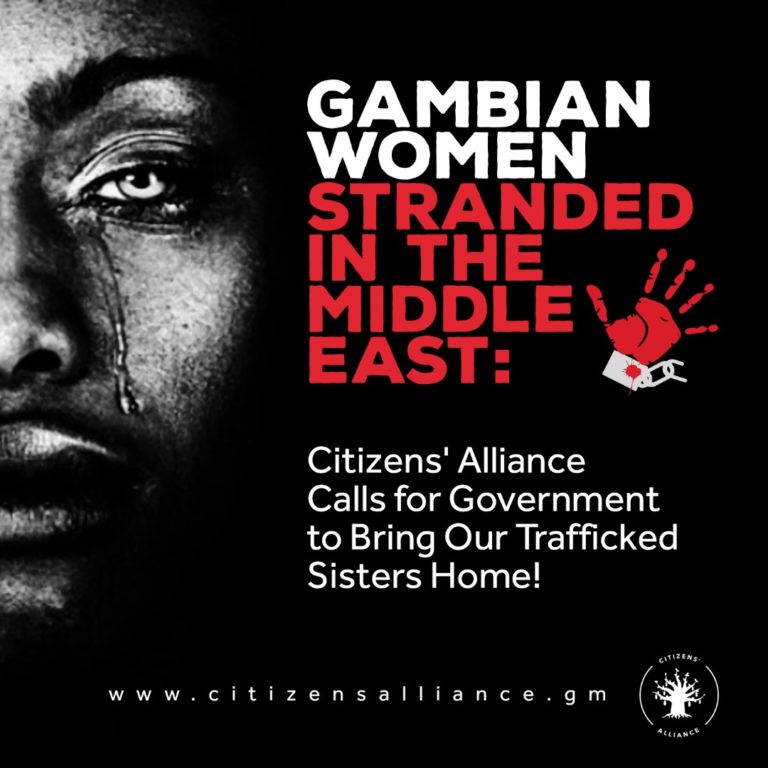 ‘Bring our sisters home’: Citizens’ Alliance leads the way in calling on government evacuate Gambian women stranded in Lebanon and elsewhere