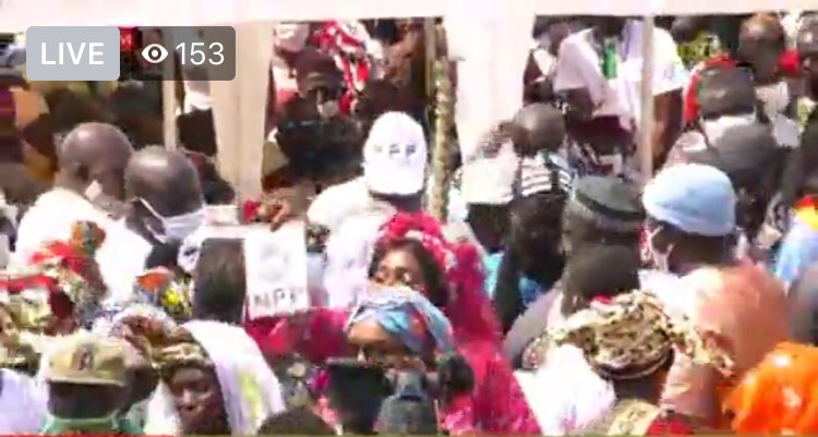 NPP cards get displayed and t-shirts and caps get worn as President Barrow’s Nuimi event gets underway
