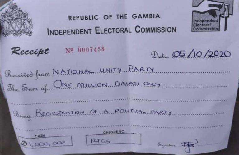 National Unity Party cleared by IEC after shelling out one million dalasis – as former civil service chief Ousman Jammeh emerges as its leader