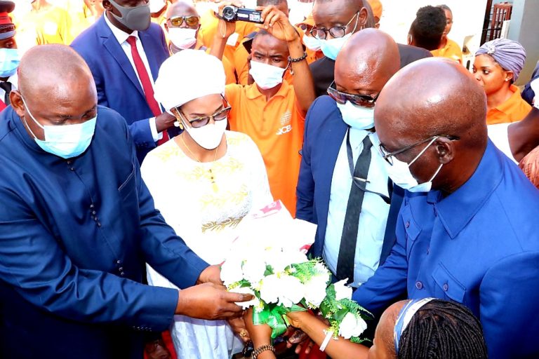 Barrow in Sierra Leone: The president visits QCell Sierra Leone office – as he also meets Gambians living in the country