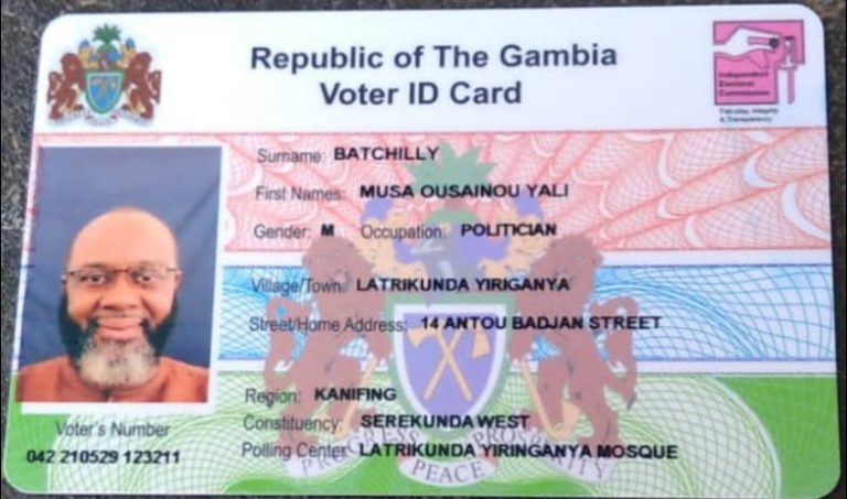 Batchilly takes the lead! Gambia Action Party leader Musa Batchilly issued with voter’s card