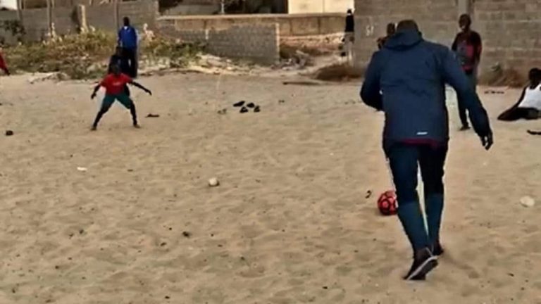 Young goalie makes himself big as President Barrow impressively moves on a shot
