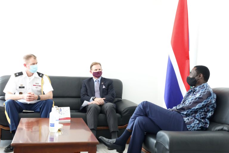 Dr Mamadou Tangara and US ambassador discuss ways of America providing greater development assistance to Gambia