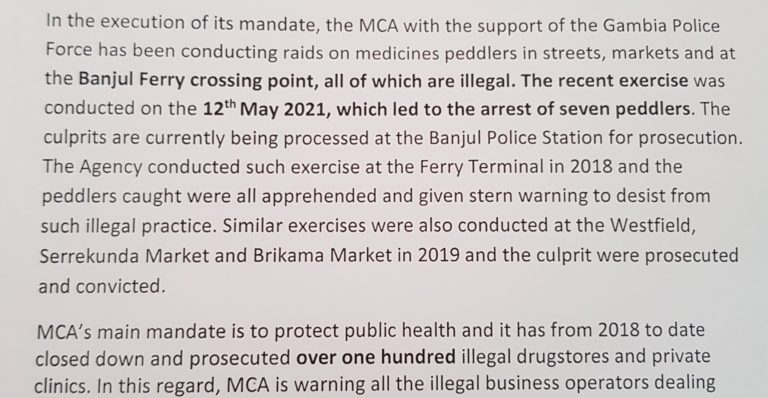 Gambia medicines watchdog conducts raids on street medicine vendors, seven are arrested