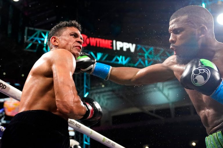 Badou Jack stops Dervin Colina in the fourth round at the Hard Rock Stadium in Miami
