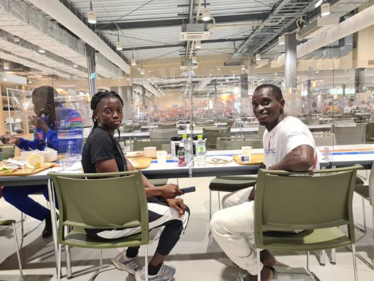 Flying Gambia’s flag high! Gina Bass and Ebrima Camara arrive in Tokyo