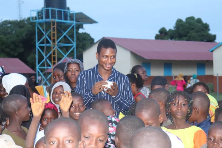 Former Gambia International Tijan Jaiteh donates football items to teams in Jarra