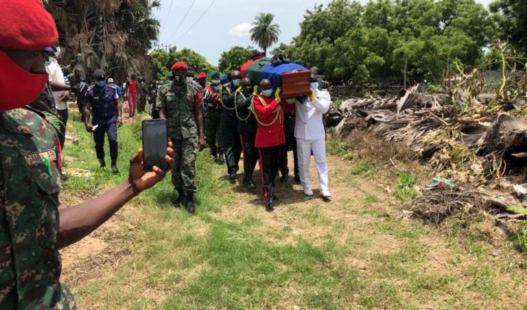 21 gun salute and Last Post played, army holds perfect send-off for Pierre J Mendy as fallen commander gets laid to rest