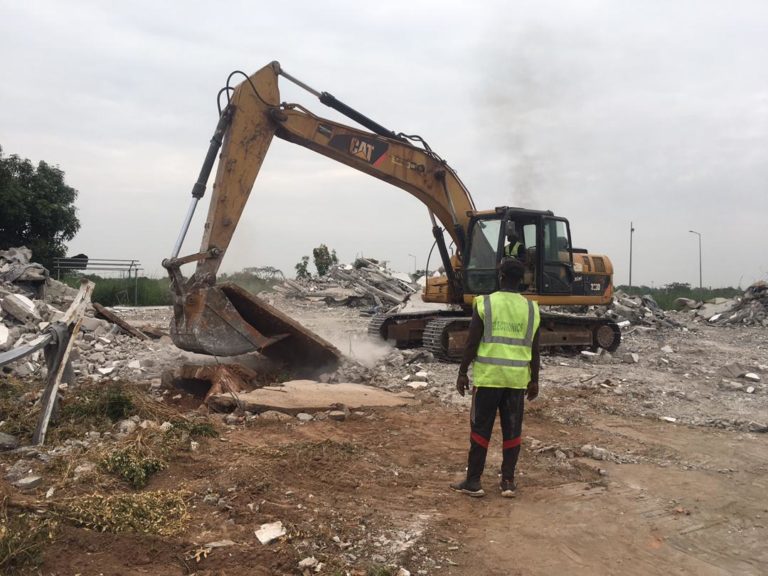 Machines tear down old airport building as work starts ahead of OIC summit