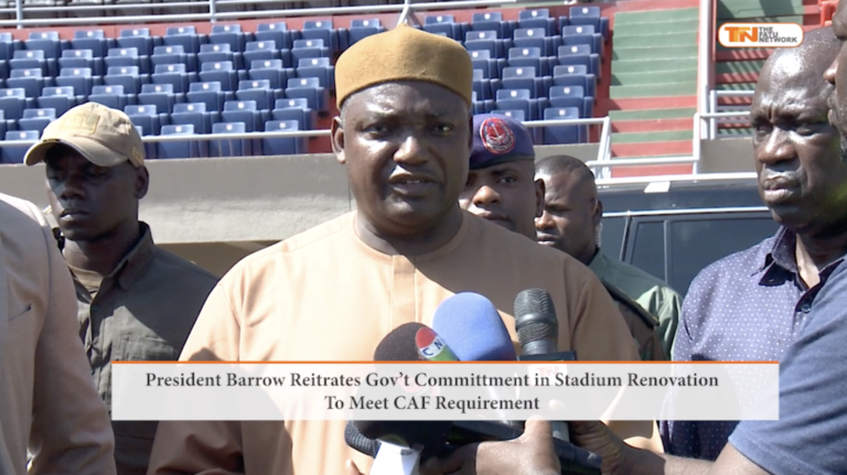 President Barrow Reiterates Gov’t Commitment In Stadium Renovation To Meet CAF Requirement