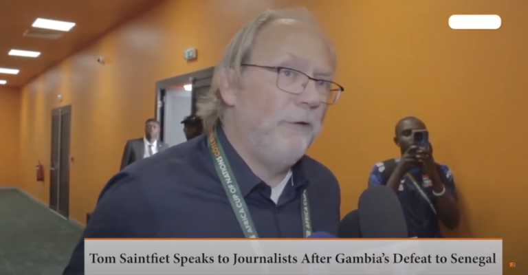 Tom Saintfiet Speaks to Journalists After Gambia’s Defeat to Senegal