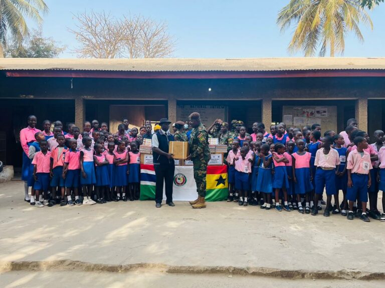 Ghanaian ECOMIG Troops Support Local Schools with Learning Materials